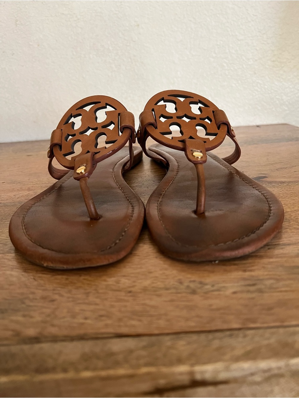 Tory Burch Miller Brown Leather Sandals Size 11 M - Picture 3 of 17